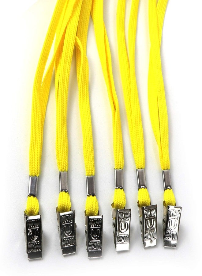 Beebel Yellow Lanyards 50PCS 32-Inch Flat Lanyard with Badge Clip (Yellow) - Image 3